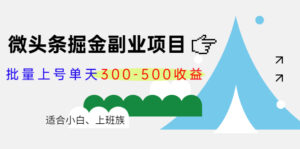 微头条掘金副业项目第4期:批量上号单天300-500收益,适合小白、上班族-创客云联盟