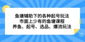 鱼塘 辅助下的各种起号玩法，市面上少有的鱼塘课程 养鱼 起号 选品 爆流…-创客云联盟