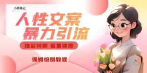 独家人性文案玩法，暴力引流多重变现。喂饭级教程！-创客云联盟