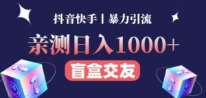 日收益1000+的交友盲盒副业丨有手就行的抖音快手暴力引流-创客云联盟
