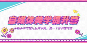 (7404期)自媒体-美学提升营 手把手带你提升-品牌审美,做一个有调性博主(11节课)-创客云联盟