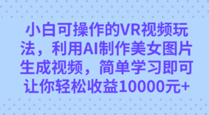 （7452期）小白可操作的VR视频玩法，利用AI制作美女图片生成视频，你轻松收益10000+-创客云联盟