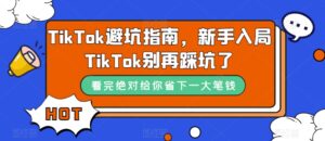 （7460期）TikTok·避坑指南，新手入局Tk别再踩坑了（10节课）-创客云联盟