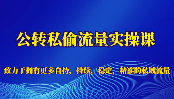 公转私偷流量实操课，致力于拥有更多自持，持续，稳定，精准的私域流量-创客云联盟