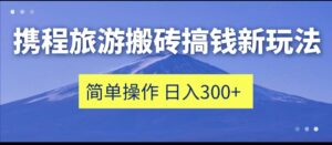 携程旅游搬砖搞钱新玩法，简单操作 单号日撸300+-创客云联盟