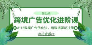 跨境广告·优化进阶课·第23期,8*15数模广告优化法,用数据驱动决策-创客云联盟