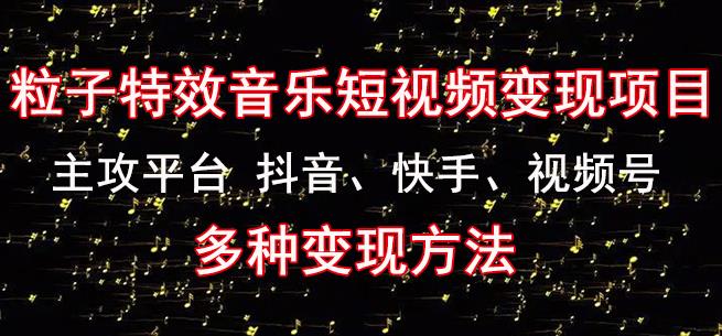 黄岛主《粒子特效音乐短视频变现项目》主攻平台抖音、快手、视频号多种变现方法-创客云联盟
