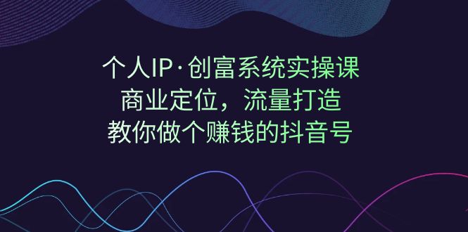 个人IP·创富系统实操课：商业定位，流量打造，教你做个赚钱的抖音号-创客云联盟