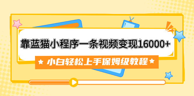 （7595期）靠蓝猫小程序一条视频变现16000+小白轻松上手保姆级教程（附166G资料素材）-创客云联盟
