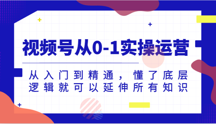 视频号从0-1实操运营，从入门到精通，懂了底层逻辑就可以延伸所有知识-创客云联盟