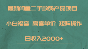 最新闲鱼二手数码赛道，小白福音，高客单价，矩阵操作，日收入2000+-创客云联盟