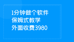 1分钟做个软件  有人靠这个已经赚100W 保姆式教学  外面收费3980-创客云联盟