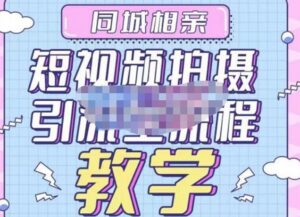 心动学堂·同城相亲短视频矩阵起号-引流-拍摄进阶，带你做好同城相亲，引流全流程教学-创客云联盟