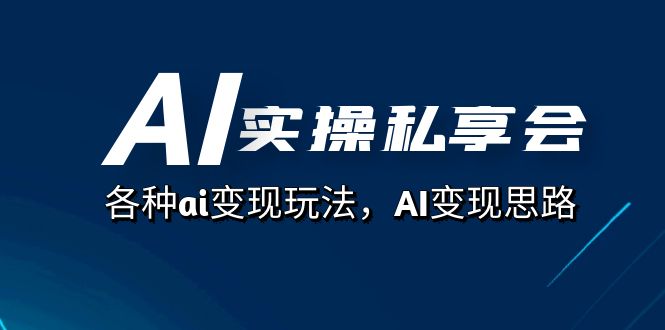 AI实操私享会，各种ai变现玩法，AI变现思路（67节课）-创客云联盟