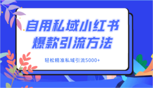 自用私域小红书爆款引流方法,轻松精准私域引流5000+-创客云联盟