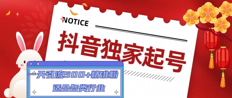 抖音独家起号，一天引流500+精准粉，适合各类行业（9节视频课）-创客云联盟