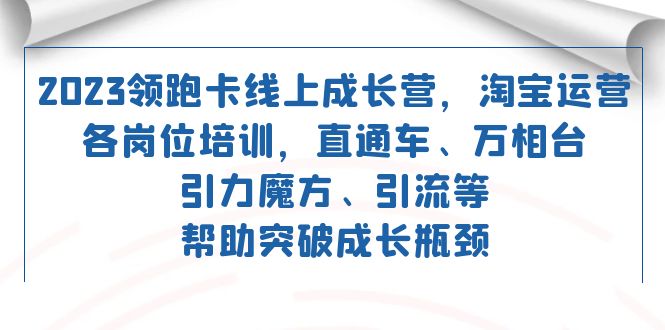 2023领跑·卡 线上成长营 淘宝运营各岗位培训 直通车 万相台 引力魔方 引流-创客云联盟