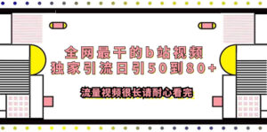 (7858期)全网最干的b站视频独家引流日引50到80+流量视频很长请耐心看完-创客云联盟
