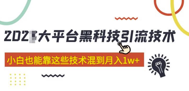 大平台黑科技引流技术，小白也能靠这些技术混到月入1w+(2022年的课程）-创客云联盟