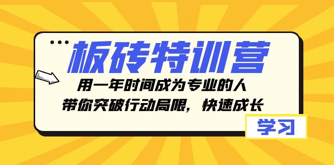 板砖特训营，用一年时间成为专业的人，带你突破行动局限，快速成长-创客云联盟
