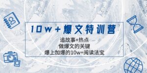 10w+爆文特训营，追故事+热点，做爆文的关键 爆上加爆的10w+阅读法宝-创客云联盟