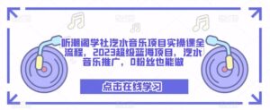 听潮阁学社汽水音乐项目实操课全流程,2023超级蓝海项目,汽水音乐推广,0粉丝也能做-创客云联盟