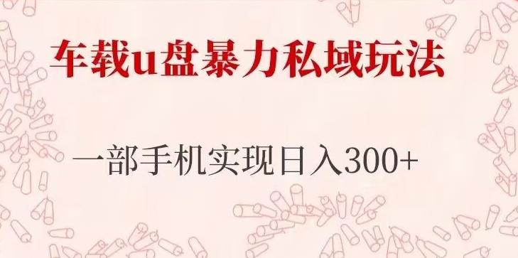 车载u盘暴力私域玩法，长期项目，仅需一部手机实现日入300+-创客云联盟