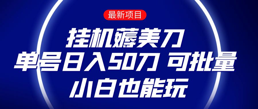 薅羊毛项目  零投入挂机薅美刀    单号日入50刀  可批量  小白也能玩-创客云联盟