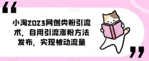 ​小淘2023网创类粉引流术，自用引流涨粉方法发布，实现被动流量-创客云联盟