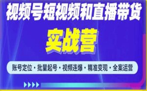 2023最新微信视频号引流和变现全套运营实战课程,小白也能玩转视频号短视频和直播运营-创客云联盟