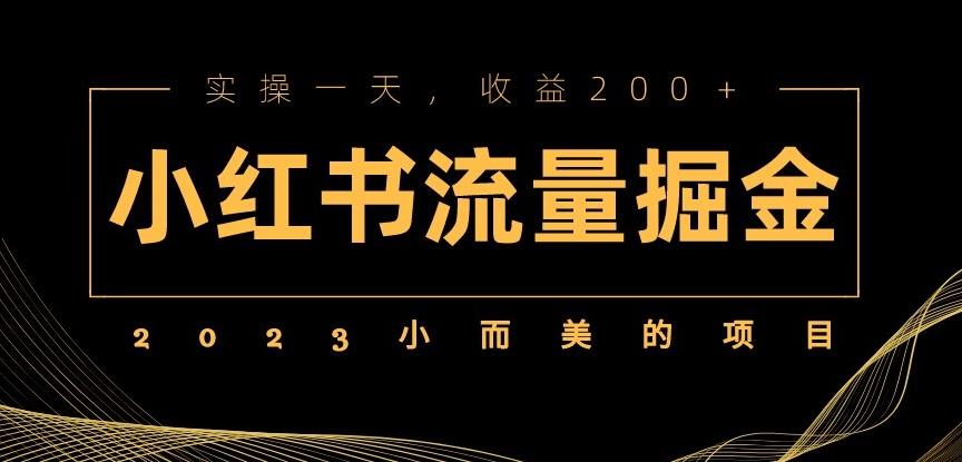 2023小而美的项目，小红书流量掘金，实操一天，收益200+【揭秘】-创客云联盟