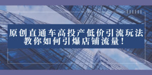 （8197期）2023直通车高投产低价引流玩法，教你如何引爆店铺流量！-创客云联盟