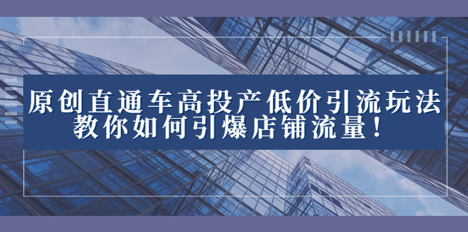 （8197期）2023直通车高投产低价引流玩法，教你如何引爆店铺流量！-创客云联盟