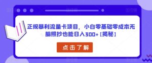 正规暴利流量卡项目,小白零基础零成本无脑照抄也能日入300+【揭秘】-创客云联盟
