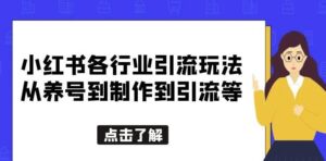 小红书各行业引流玩法，从养号到制作到引流等，一条龙分享给你【揭秘】-创客云联盟