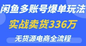 闲鱼多账号爆单玩法,无货源电商全流程,超简单的0门槛变现项目【揭秘】-创客云联盟
