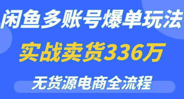 闲鱼多账号爆单玩法，无货源电商全流程，超简单的0门槛变现项目【揭秘】-创客云联盟