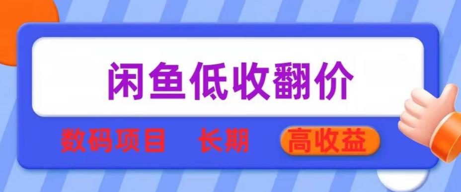闲鱼低收翻价数码暴利项目，长期高收益【揭秘】-创客云联盟