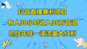 (8388期)抖音直播暴利项目,有人30小时收入36万音浪,公司宣传片年会视频制作,…-创客云联盟