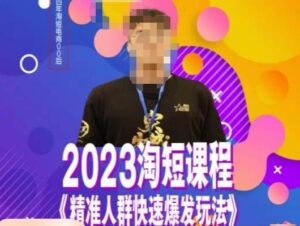 文涛·2023淘短精准人群快速爆发玩法,快速高效自创视频及全店运营思维-创客云联盟