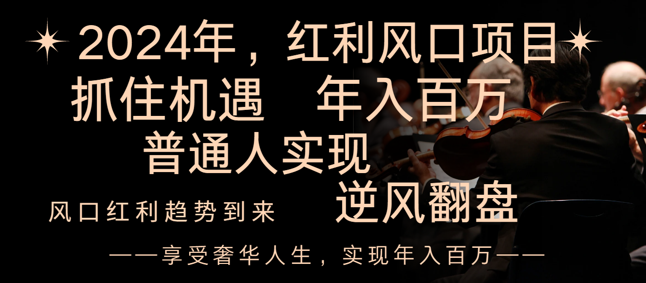 （8418期）2024红利风口项目来袭，享受第一波红利，逆风翻盘普通人也能实现，年入百万-创客云联盟