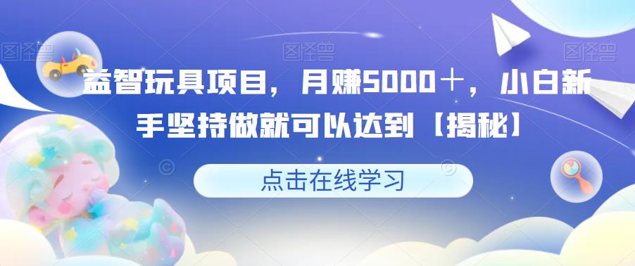 益智玩具项目，月赚5000＋，小白新手坚持做就可以达到【揭秘】-创客云联盟