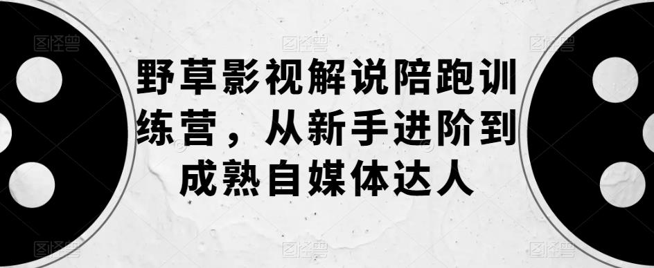 野草影视解说陪跑训练营，从新手进阶到成熟自媒体达人-创客云联盟