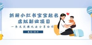 拆解小红书宝宝起名虚拟副业项目,一条龙实操玩法分享给你(教程+软件)-创客云联盟