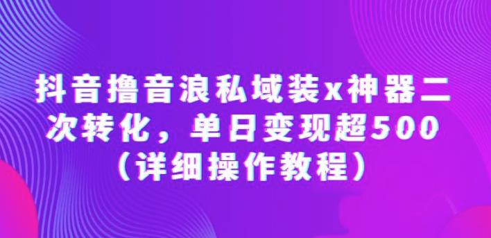 抖音撸音浪私域装x神器二次转化，单日变现超500（详细操作教程）【揭秘】-创客云联盟