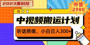 外面卖2980元2023黑科技操作中视频撸收益，听话照做小白日入300+-创客云联盟