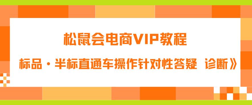 松鼠会电商VIP教程：松鼠《付费推广标品·半标直通车操作针对性答疑&诊断》-创客云联盟