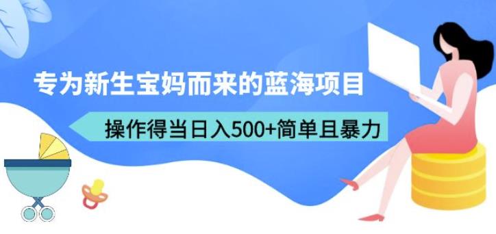 专为新生宝妈而来的蓝海项目，操作得当日入500+简单且暴力（教程+工具）【揭秘】-创客云联盟