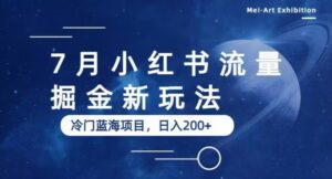 7月小红书流量掘金最新玩法，冷门蓝海小项目，日入200+【揭秘】-创客云联盟