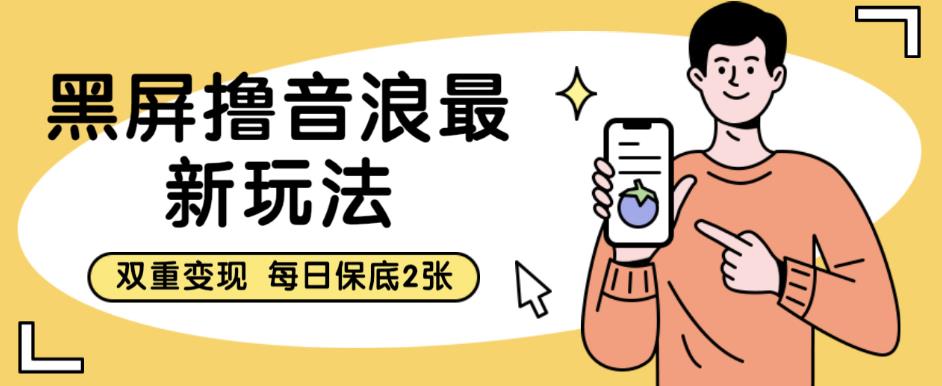 黑屏撸音浪最新玩法，双重变现，每日保底2张【揭秘】-创客云联盟